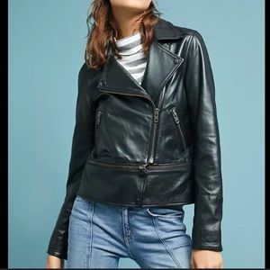 Anthropologie Michael Stars Convertible Leather Moto Jacket